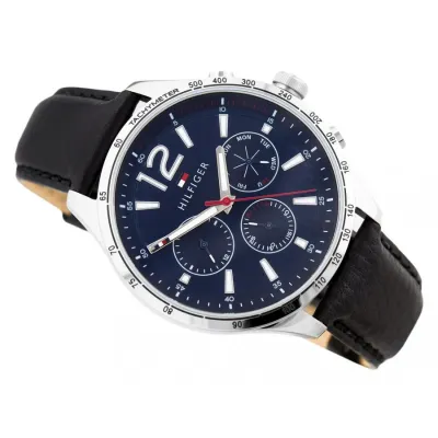 Tommy Hilfiger Multi dial Display and Leather Strap Watch